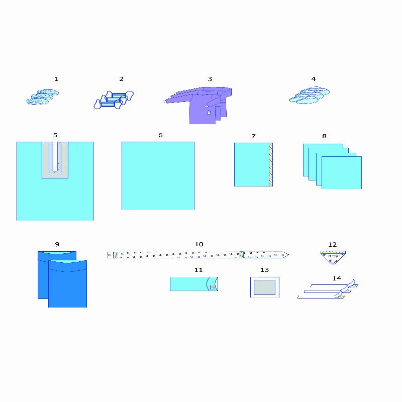 Комплект одягу та покриттів операційних для ортопедії №9 Taipan-Pharm стерильний